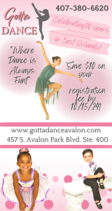 Check out Gotta Dance Fall Schedule. Save your spot TODAY!